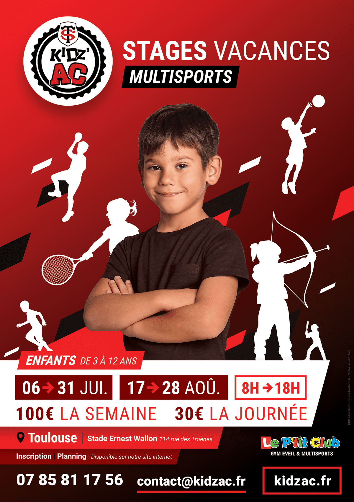 Affiche stages vacances été 2020 KidZ'Ac Toulouse