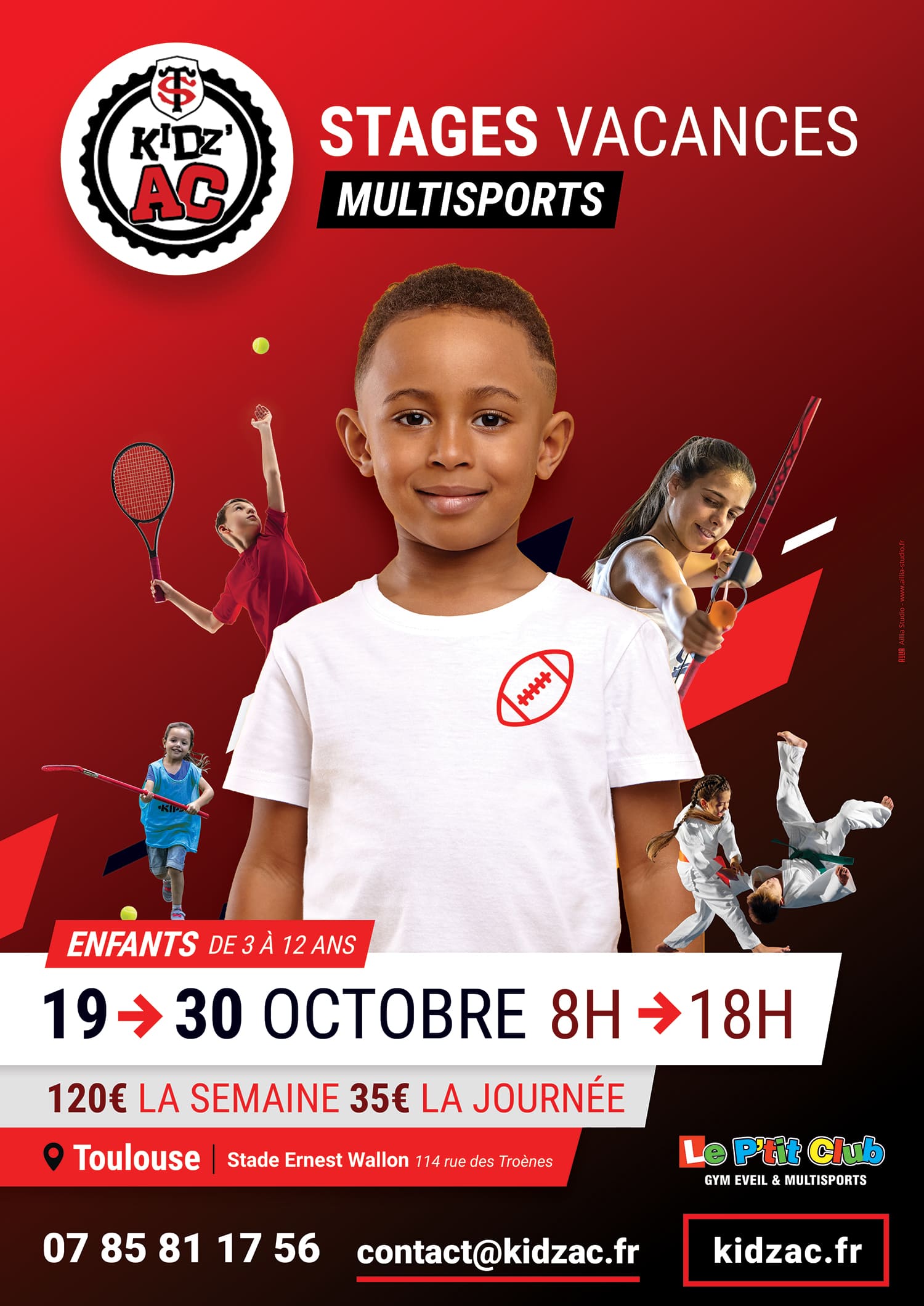 2008-LPC-StagesVac-TOULOUSE-A3-PRINT Affiche stages vacances octobre 2020 KidZ'Ac Toulouse