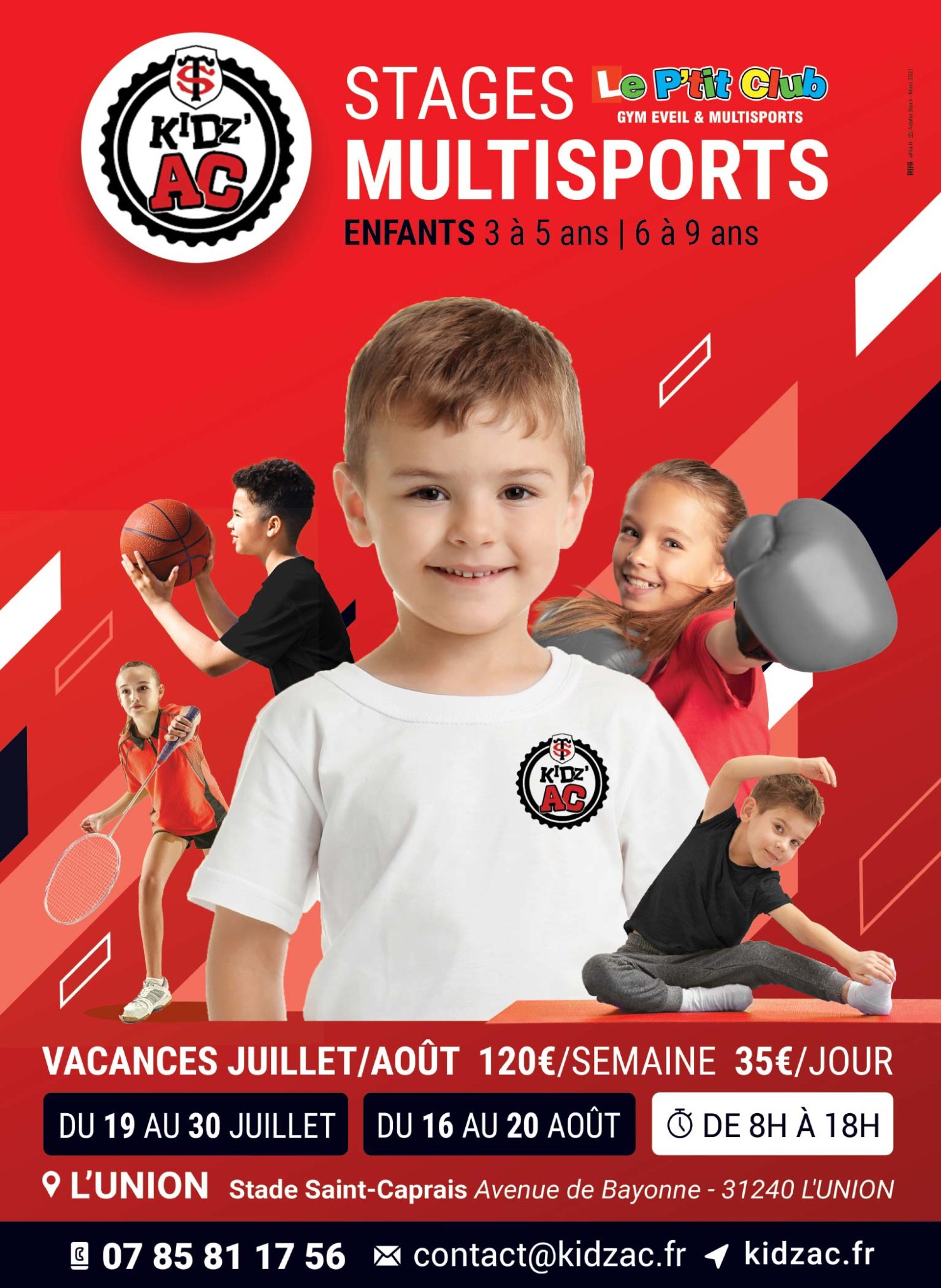 2102-LPC-AVR-WEB-1500px-L-UNION Affiche stages vacances été 2021 KidZ'Ac Toulouse L'Union