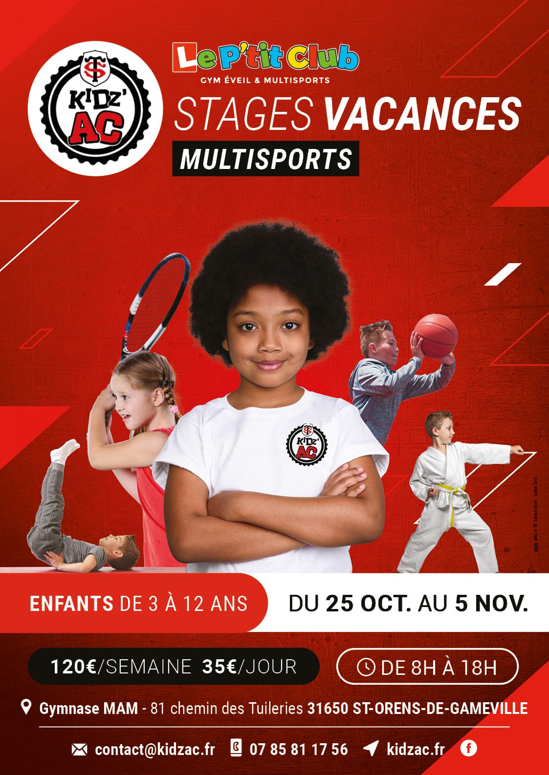 Affiche stages vacances Toussaint 2021 KidZ'Ac Saint-Orens