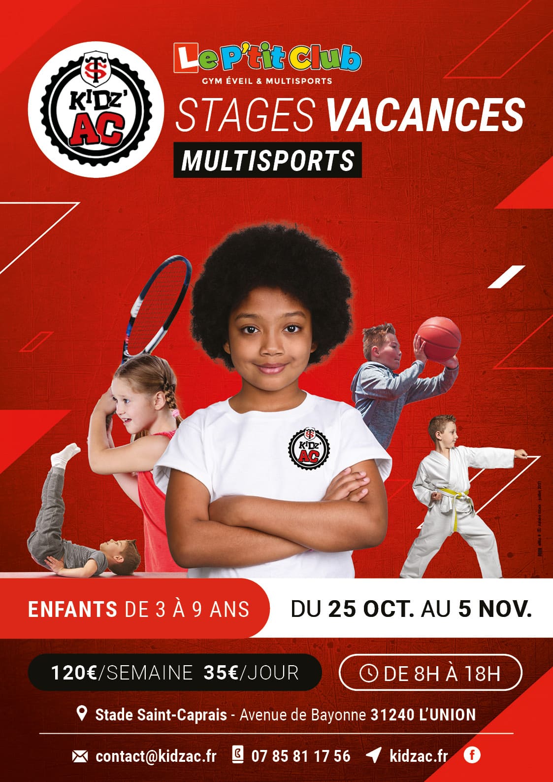 Affiche stages vacances Toussaint 2021 KidZ'Ac L'Union