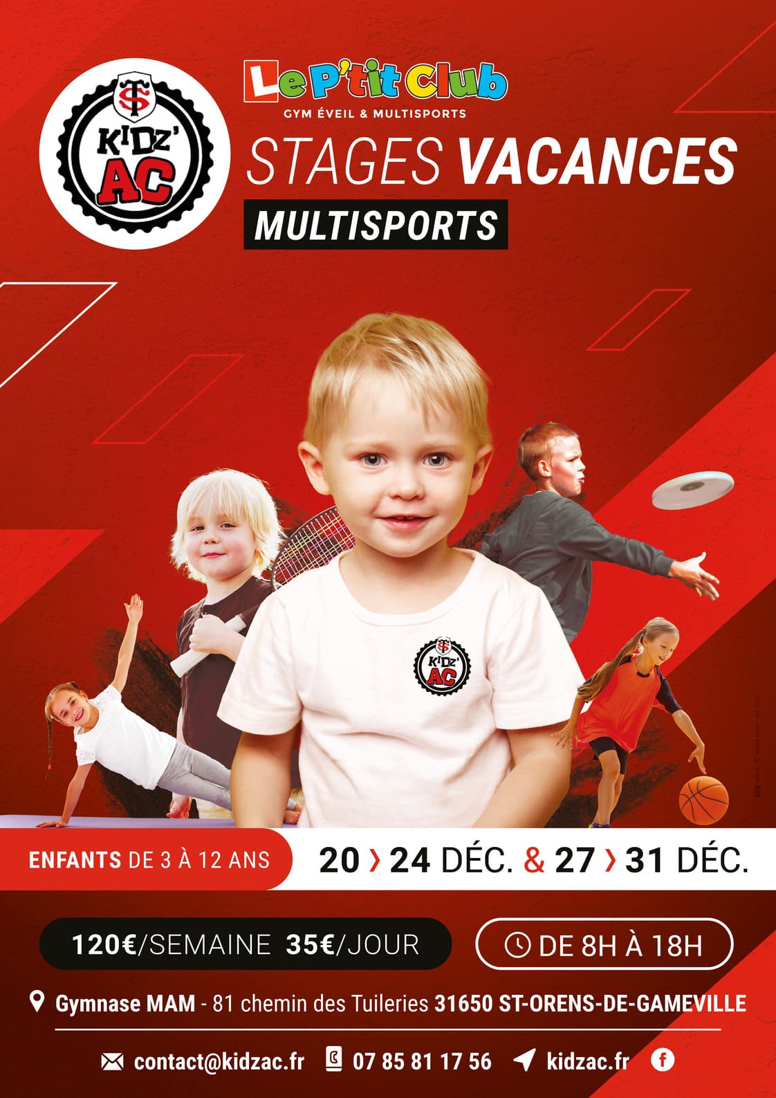 1-LPC37-DEC21 Affiche stages vacances Noël 2021 KidZ'Ac Saint-Orens