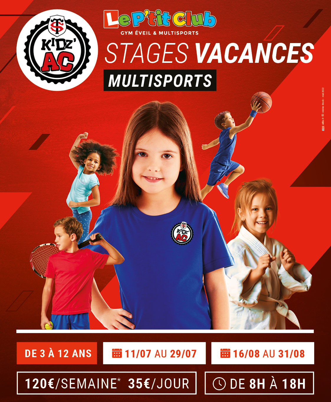 Affiche stages vacances été 2022 KidZ'Ac