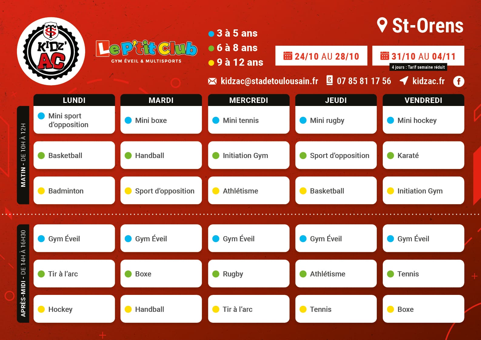 KIDZAC-PL-ST-ORENS-TOUSSAINT-22 Planning stages vacances Toussaint 2022 KidZ'Ac St Orens