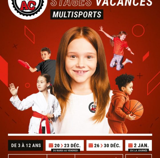 Affiche stages vacances Noël 2022 KidZ'Ac Toulouse