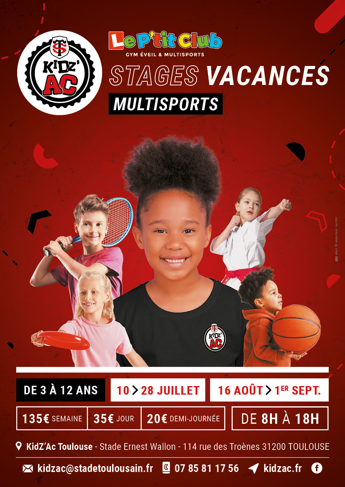 Affiche stages vacances été 2023 KidZ'Ac Toulouse